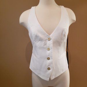 NWT bebe White Racerback Vest Size M